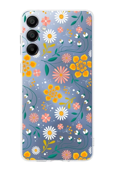PrintiFy  Samsung Galaxy A16 Uyumlu Kamera Korumalı Çiçek Tasarımlı Şeffaf Kılıf ürün görseli 1