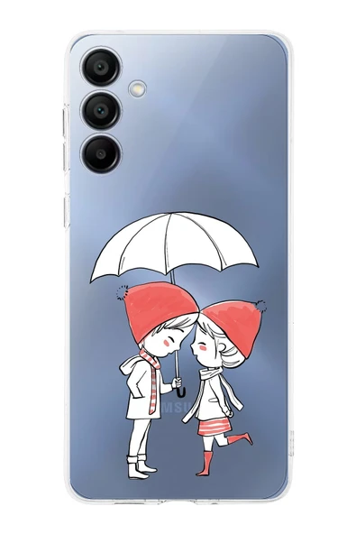 PrintiFy  Samsung Galaxy A16 Uyumlu Kamera Korumalı Aşk Tasarımlı Şeffaf Silikon Kılıf