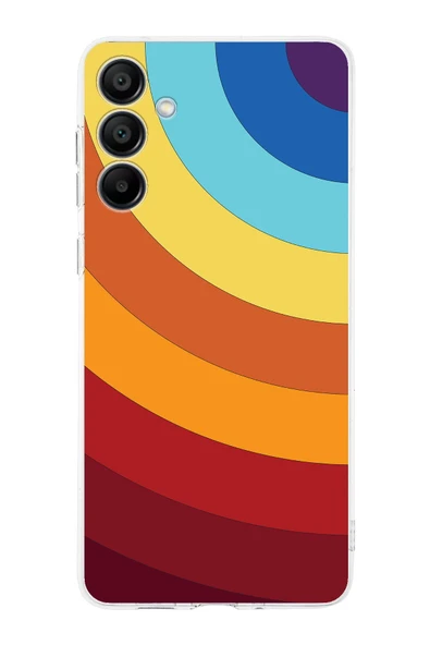 PrintiFy  Samsung Galaxy A16 Uyumlu Kamera Korumalı Renk Cümbüşü A Tasarımlı Şeffaf Silikon Kılıf ürün görseli 1