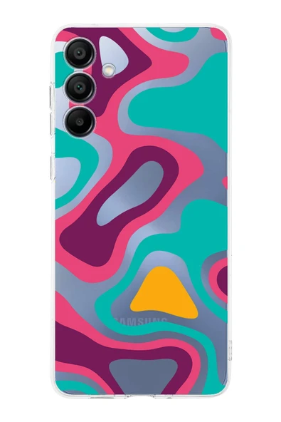 PrintiFy  Samsung Galaxy A16 Uyumlu Kamera Korumalı Renkli Desen Tasarımlı Şeffaf Silikon Kılıf
