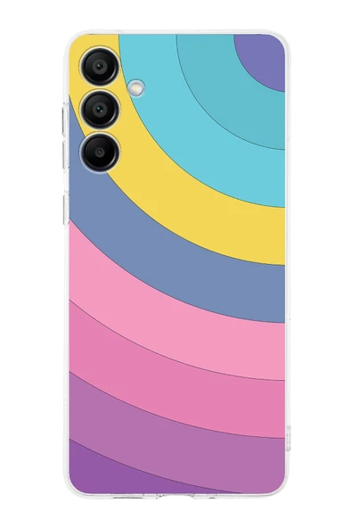 PrintiFy  Samsung Galaxy A16 Uyumlu Kamera Korumalı Renk Cümbüşü B Tasarımlı Şeffaf Silikon Kılıf ürün görseli 1