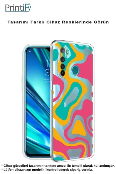 PrintiFy  Samsung Galaxy A16 Uyumlu Kamera Korumalı Renkli Desen Tasarımlı Şeffaf Silikon Kılıf - 4
