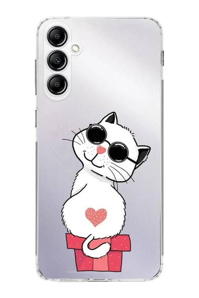 PrintiFy  Samsung Galaxy S24 FE ile Uyumlu Kamera Korumalı Kapak Coolcat Tasarımlı Şeffaf Kılıf ürün görseli 1