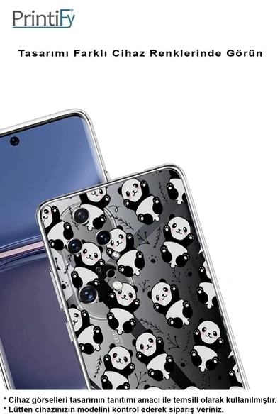 PrintiFy  Samsung Galaxy A16 Uyumlu Kamera Korumalı Panda Tasarımlı Şeffaf  Silikon Kılıf - Resim 3
