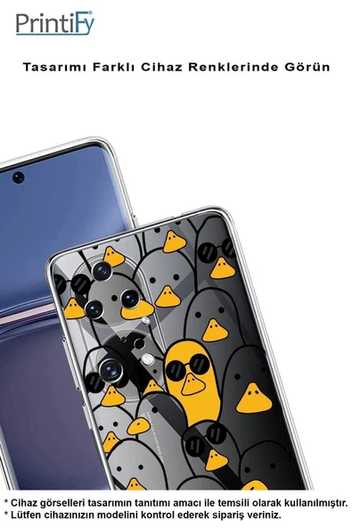 PrintiFy  Samsung Galaxy A16 Uyumlu Kamera Korumalı Duck Tasarımlı Şeffaf  Silikon Kılıf - Resim 3