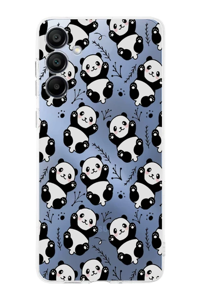 PrintiFy  Samsung Galaxy A16 Uyumlu Kamera Korumalı Panda Tasarımlı Şeffaf  Silikon Kılıf ürün görseli 1