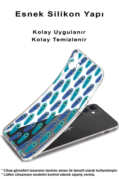 PrintiFy  Galaxy S24 Fe ile Uyumlu Nazar Boncuğu 4  Kamera Korumalı Şeffaf Silikon Kılıf - 3