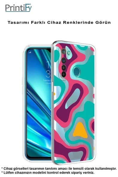 PrintiFy  Samsung Galaxy A16 Uyumlu Kamera Korumalı Renkli Desen Tasarımlı Şeffaf Silikon Kılıf - 4