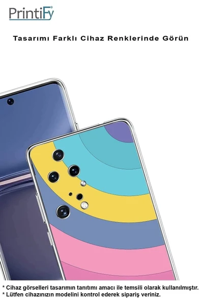 PrintiFy  Samsung Galaxy A16 Uyumlu Kamera Korumalı Renk Cümbüşü B Tasarımlı Şeffaf Silikon Kılıf - Resim 3