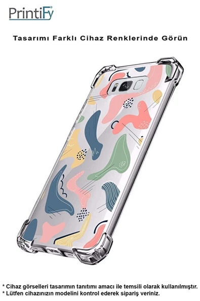 PrintiFy  Samsung Galaxy A16 Uyumlu Kamera Korumalı Abstract Tasarımlı Şeffaf Airbag Silikon Kılıf - Resim 4