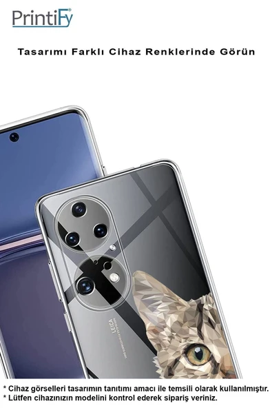 PrintiFy  Samsung Galaxy A16 Uyumlu Kamera Korumalı Catface Tasarımlı Şeffaf  Silikon Kılıf - Resim 3