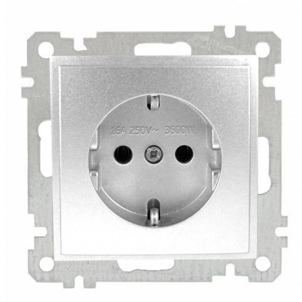 Mono Despina Gümüş Topraklı Priz