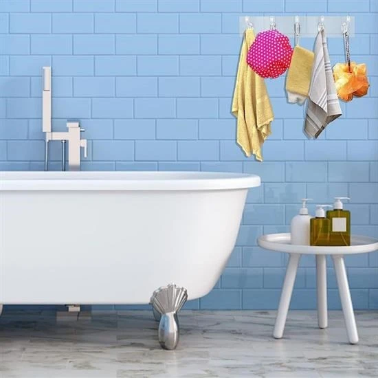 5'li Güçlü Yapışkanlı Şeffaf Duvar Askısı Banyo Mutfak Düzenleyici Pratik Askılık - 5