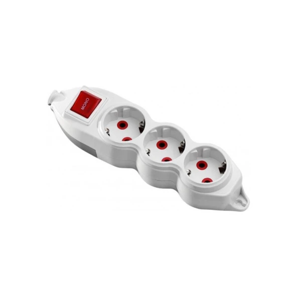 Mono 3 Lü Topraklı Anahtarlı Klemensli Grup Priz
