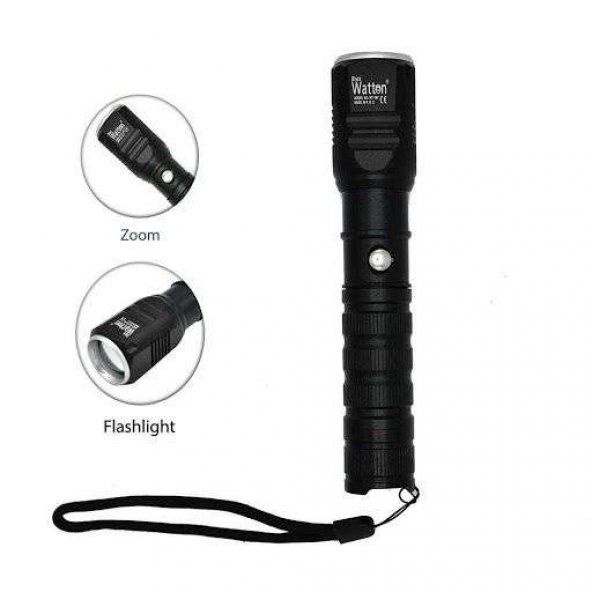 Şarjlı Pilli Zoomlu EL Feneri Watton Wt-087 - 3