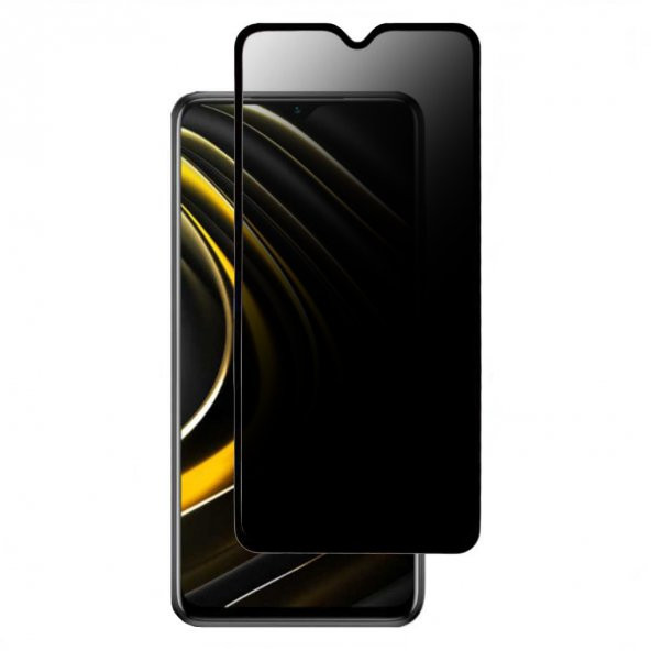 Samsung Galaxy A12 Hayalet Privacy Gizli Cam Ekran Koruyucu Siyah