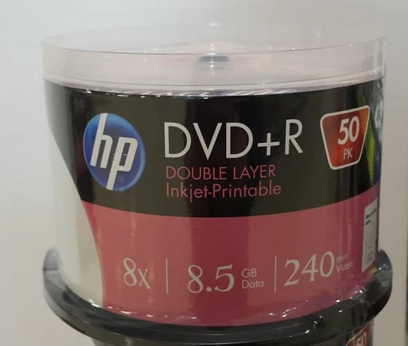 HP DVD+R DL 8.5GB Printable 50 Cakebox