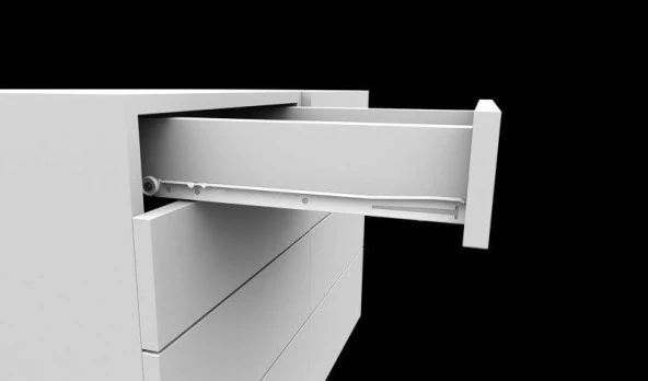 Samet 450MM Beyaz Bantlı Çekmece Rayı 1 Takım - 3