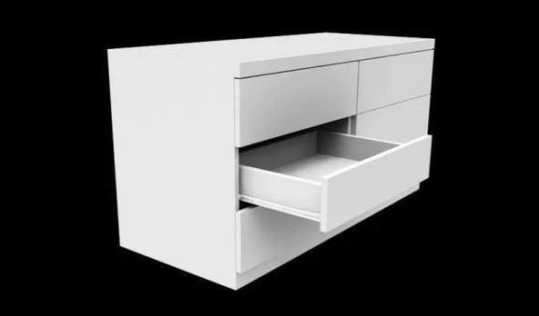 Samet 450MM Beyaz Bantlı Çekmece Rayı 1 Takım - 4
