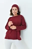 Uzun Kollu Tunik (Bandana Hediyeli) - Bordo - 2