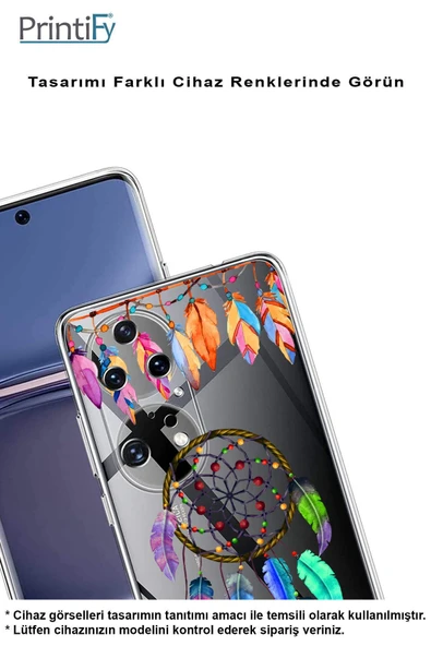 PrintiFy  Huawei Nova Y90 ile Uyumlu Nazar Boncuğu 6 Baskılı Kamera Korumalı Şeffaf Silikon Kılıf ürün görseli 1