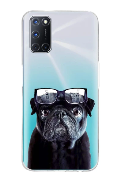 PrintiFy  Oppo A72  ile Uyumlu 1mm Slim Fit Köpek 3 050f Baskılı Şeffaf  Kılıf