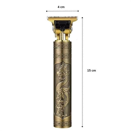 Vintage Görünümlü Güçlü 4 Farklı Başlıklı USB ŞarjlI Manuel Tıraş Makinası - 5