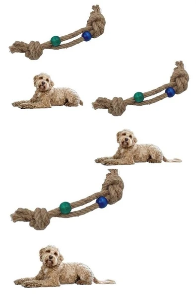 Diş Kaşıma İpi Köpek Oyuncağı Diş Güçlendirme Temizleme İpi Köpek Oyun Halatı - 6