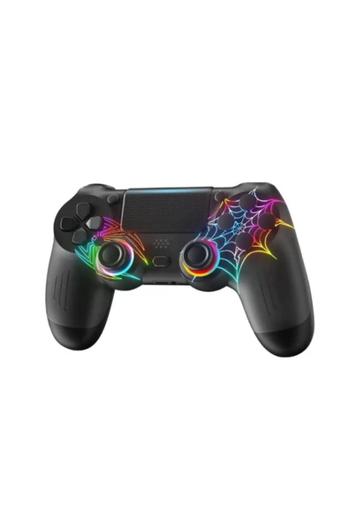 PS4/PC Uyumlu RGB Çift MOtor Titreşimli Spiderman Bluetooth Oyun Kolu