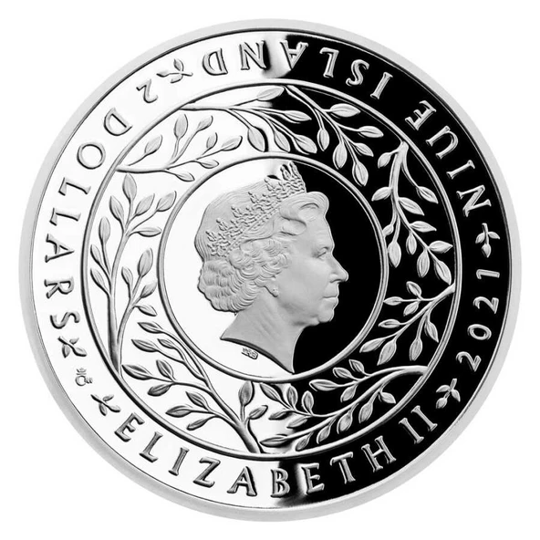 AgaKulche Gökkuşağı Yaşam Ağacı Kristal Taşlı Gümüş Sikke Coin - Resim 2