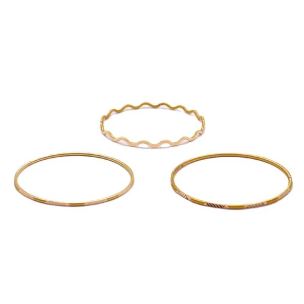 AgaKulche 30 gr 2'li Müjde ve 1 Zikzak 22 Ayar Altın Bilezik - 5