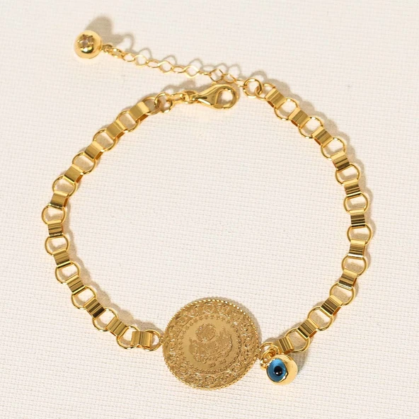 AgaKulche İtalyan Ezme Çeyrek Altın Bileklik - 3