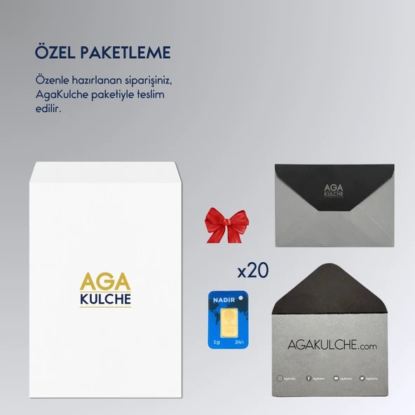 AgaKulche 24 Ayar 20 Adet Nadir 1 gr Altın - 3