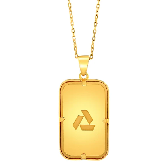 AgaKulche 5 gr Kalemli Altın Külçe Kolye - 2