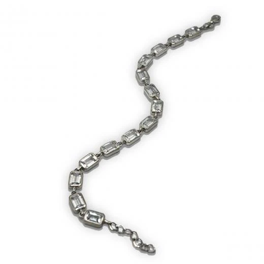 AgaKulche Gümüş Zirkon Taşlı Zümrüt Kesim Bileklik - 3