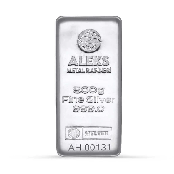 AgaKulche 500 gr 999.0 Aleks Metal Rafineri Külçe Gümüş