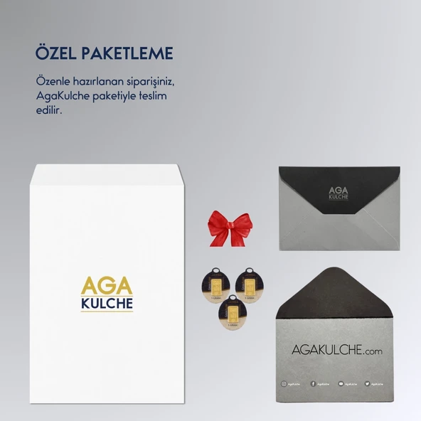 AgaKulche 1 gr 3 Adet 995 24 Ayar İAR  Külçe Altın - 2
