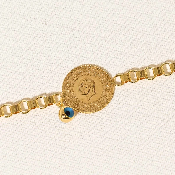 AgaKulche İtalyan Ezme Çeyrek Altın Bileklik - 2