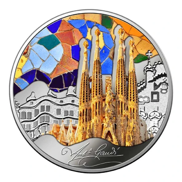 AgaKulche The Colorful World of Gaudi II 2023 1 Ons Gümüş Sikke Coin