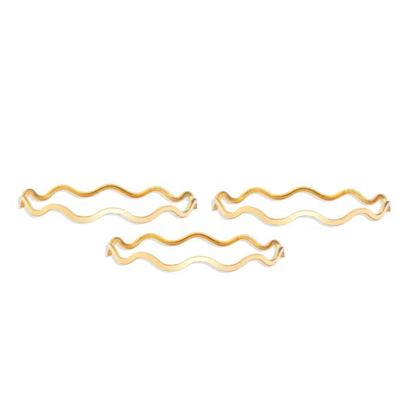 AgaKulche 30 gr 22 Ayar 3'lü Zikzak Altın Bilezik - Resim 2