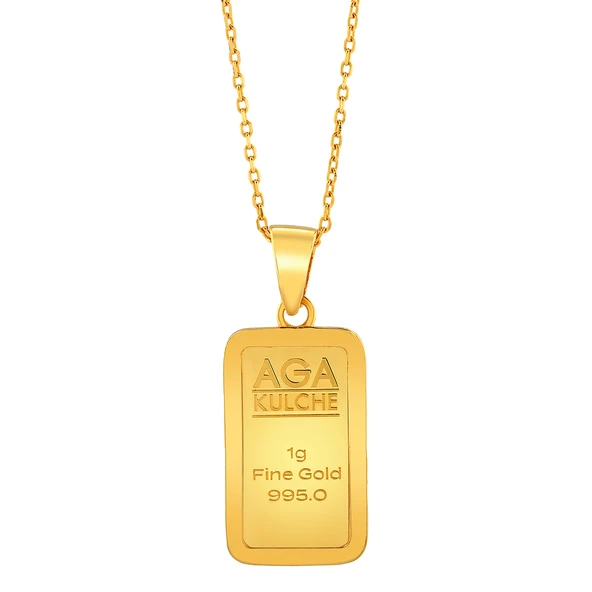 AgaKulche 1 gr Külçe Altın Kolye ürün görseli 1