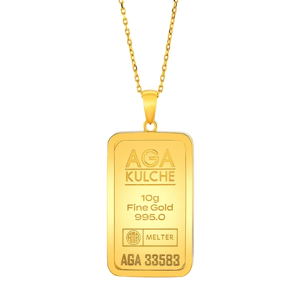 AgaKulche 10 gr Altın Külçe Kolye ürün görseli 1