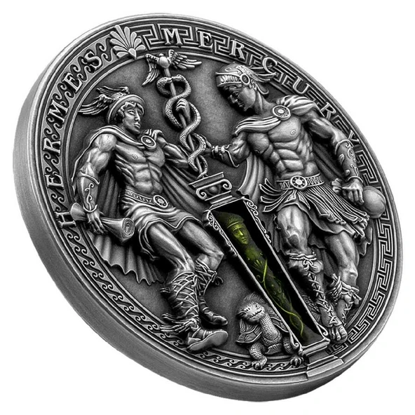 AgaKulche Hermes ve Mercury Gümüş Sikke Coin - 3