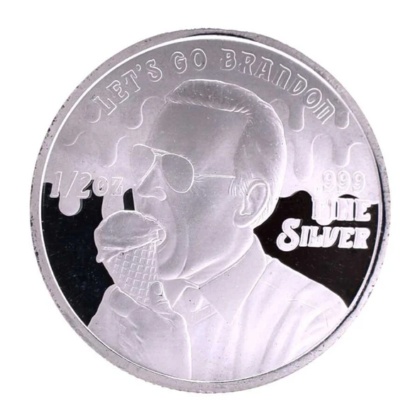 AgaKulche FJB Lets Go Brandon Gümüş Sikke Coin