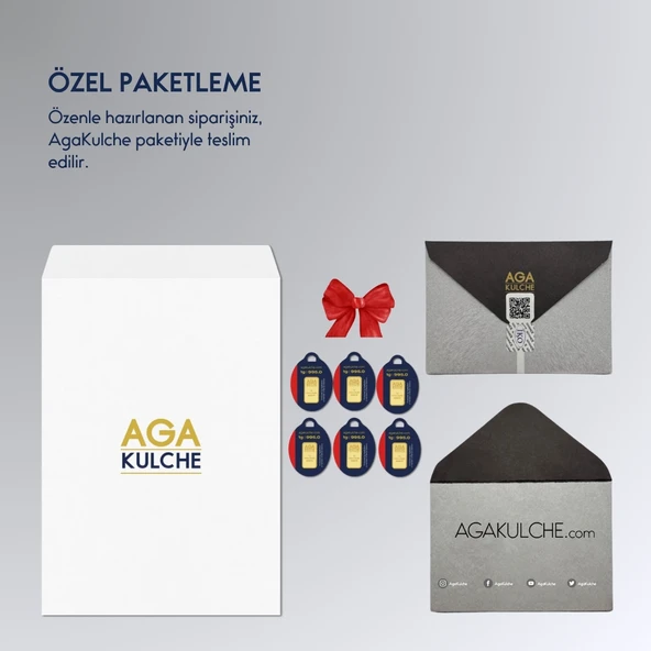 AgaKulche 1 gr 995 24 Ayar Külçe Altın 6 Adet - 2
