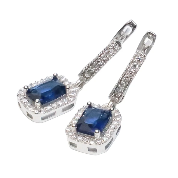 AgaKulche Baget Taşlı Gümüş Kare Model Takı Seti S6KL 925 - 3