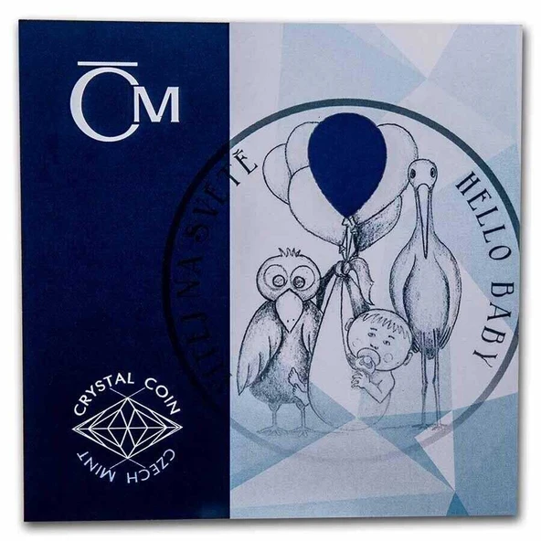 AgaKulche Hoş Geldin Bebek Kristal Taşlı 2023 1 Ons Gümüş Sikke Coin - Resim 5