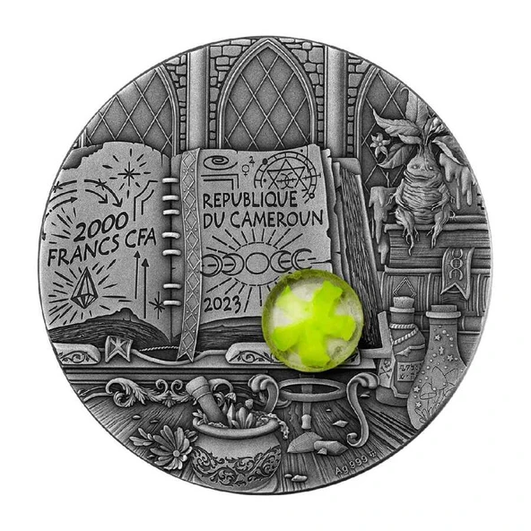 AgaKulche Büyücü Kristal Taşlı Gümüş Sikke Coin - 2