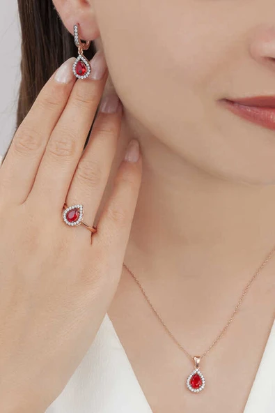 AgaKulche Damla Model Set Elmas Montür  S4EK 925 ürün görseli 1