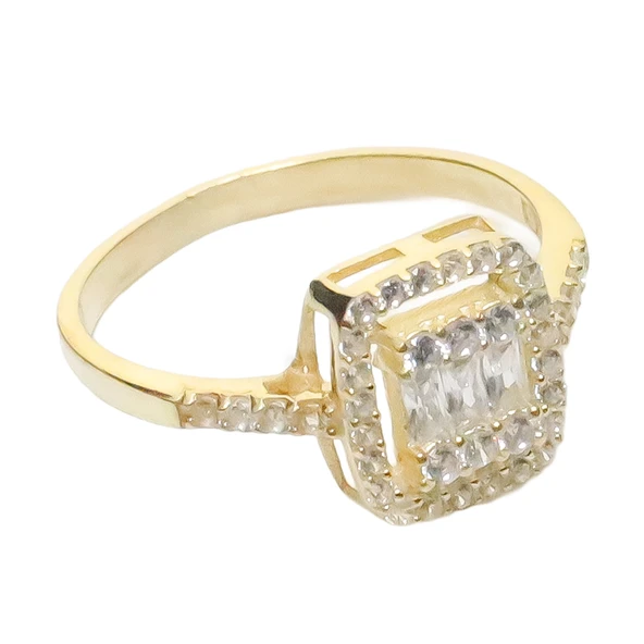 AgaKulche Baget Taşlı Gümüş Takı Seti Gold S32GB 925 - 4